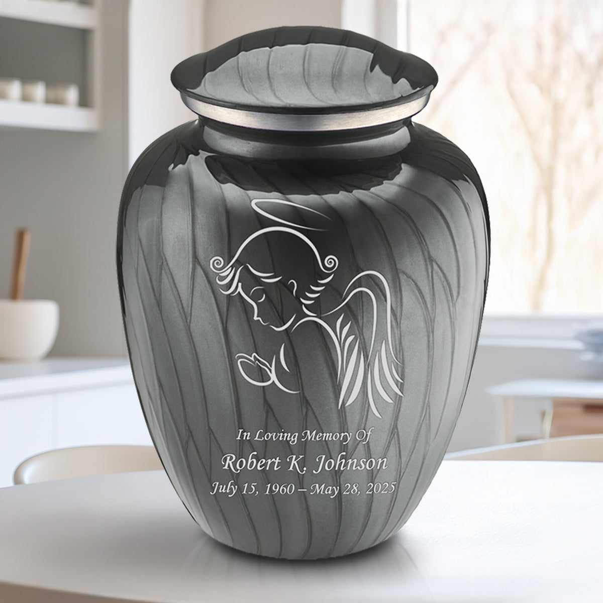 Adult Embrace Pearl Silver Angel Cremation Urn