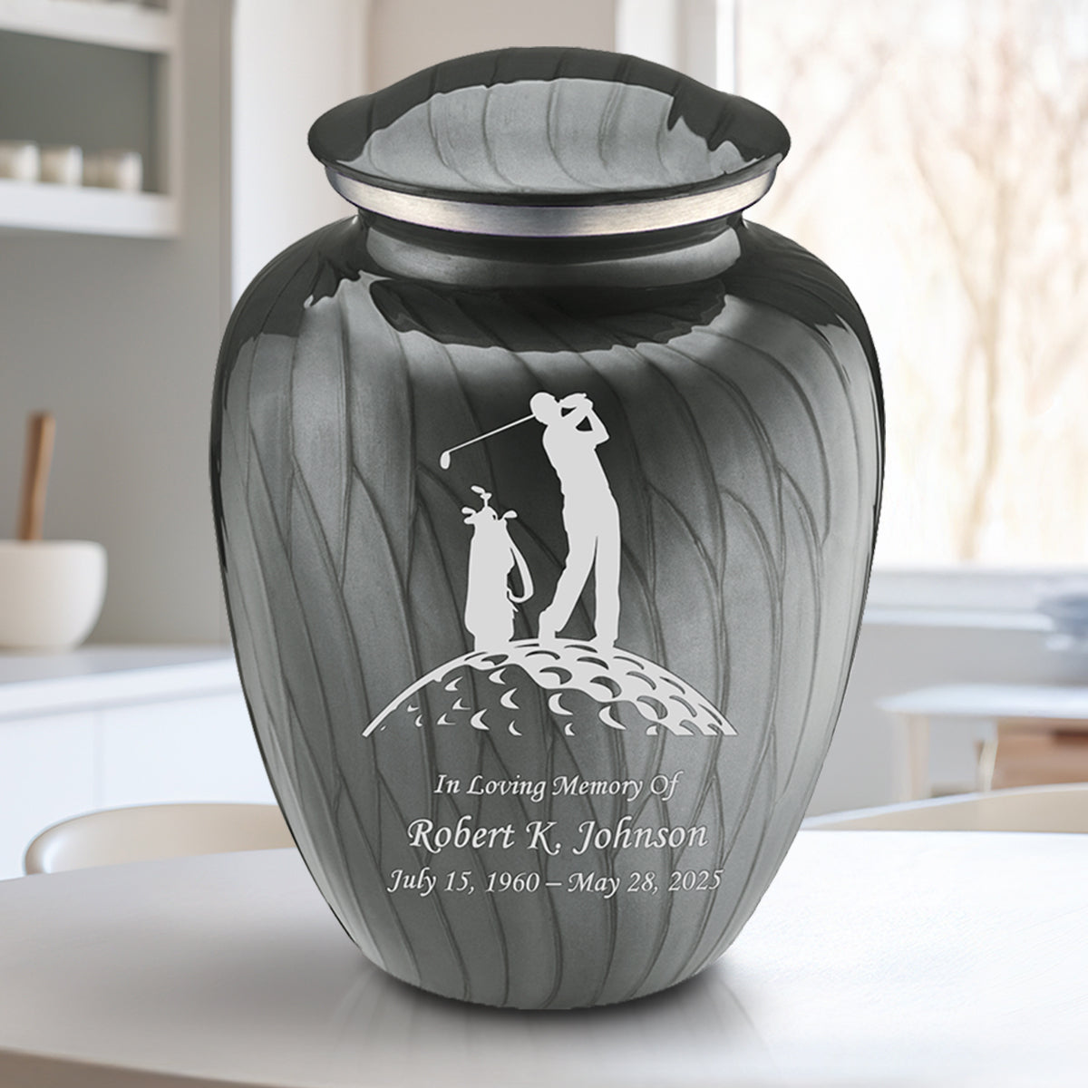 Adult Embrace Pearl Silver Golf Cremation Urn
