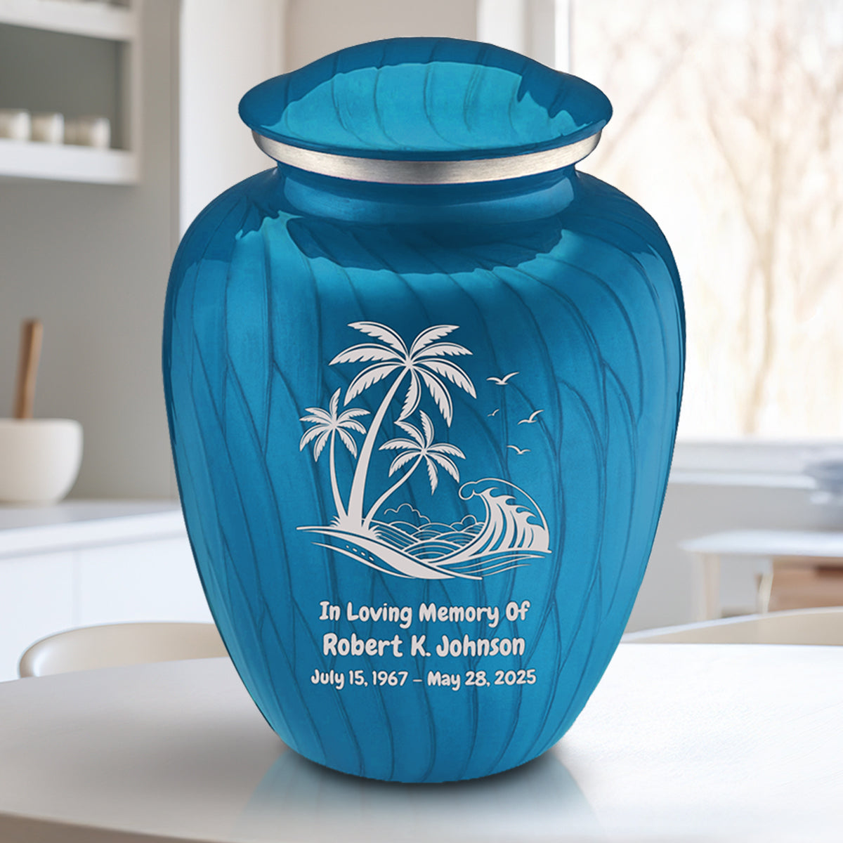 Adult Embrace Pearl Racing Blue Palm Beach Cremation Urn