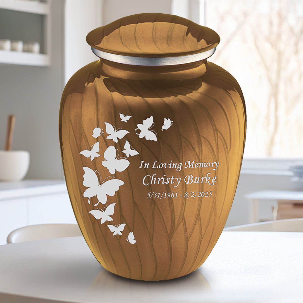 Adult Embrace Pearl Gold Butterfly Cremation Urn