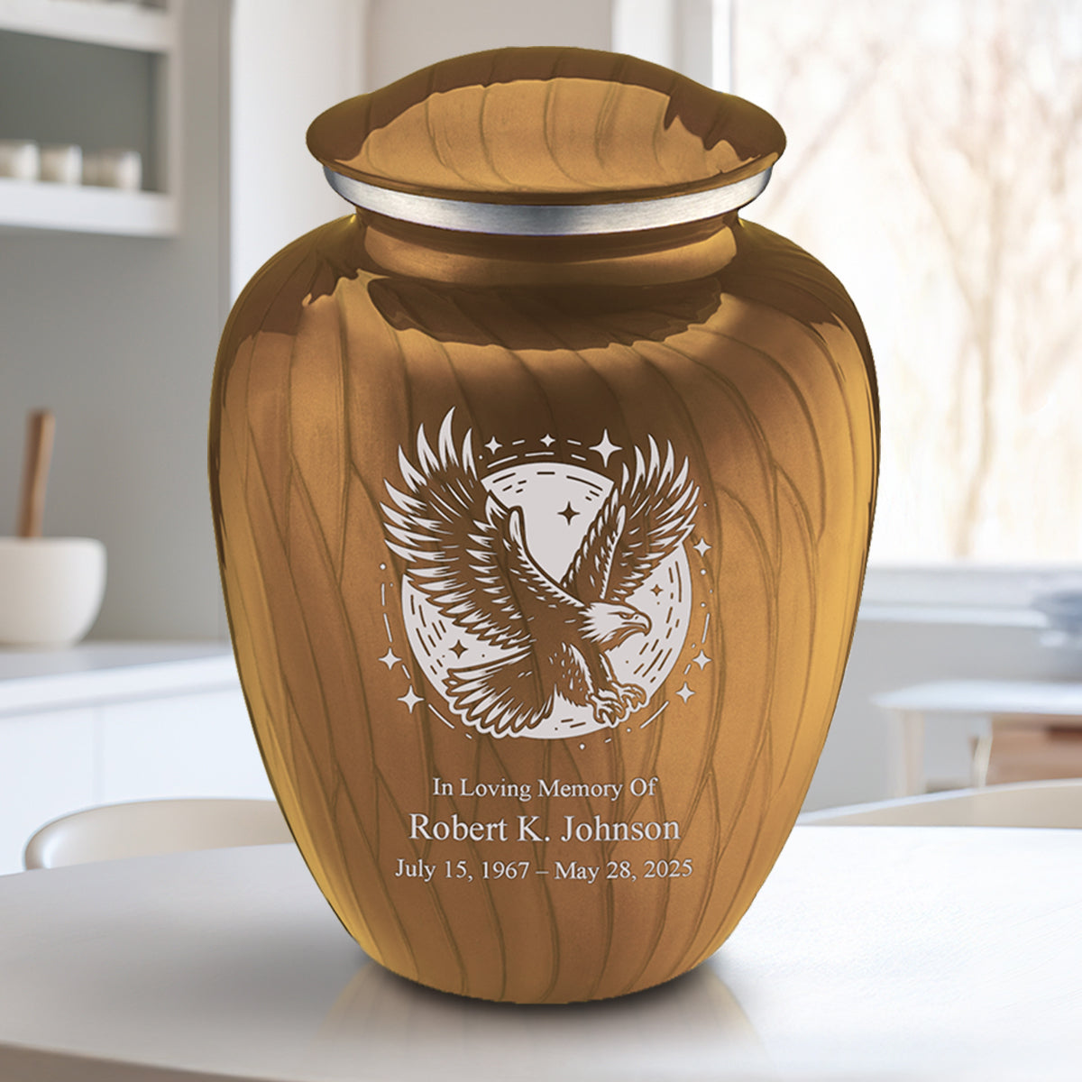 Adult Embrace Pearl Gold Flying Eagle Cremation Urn