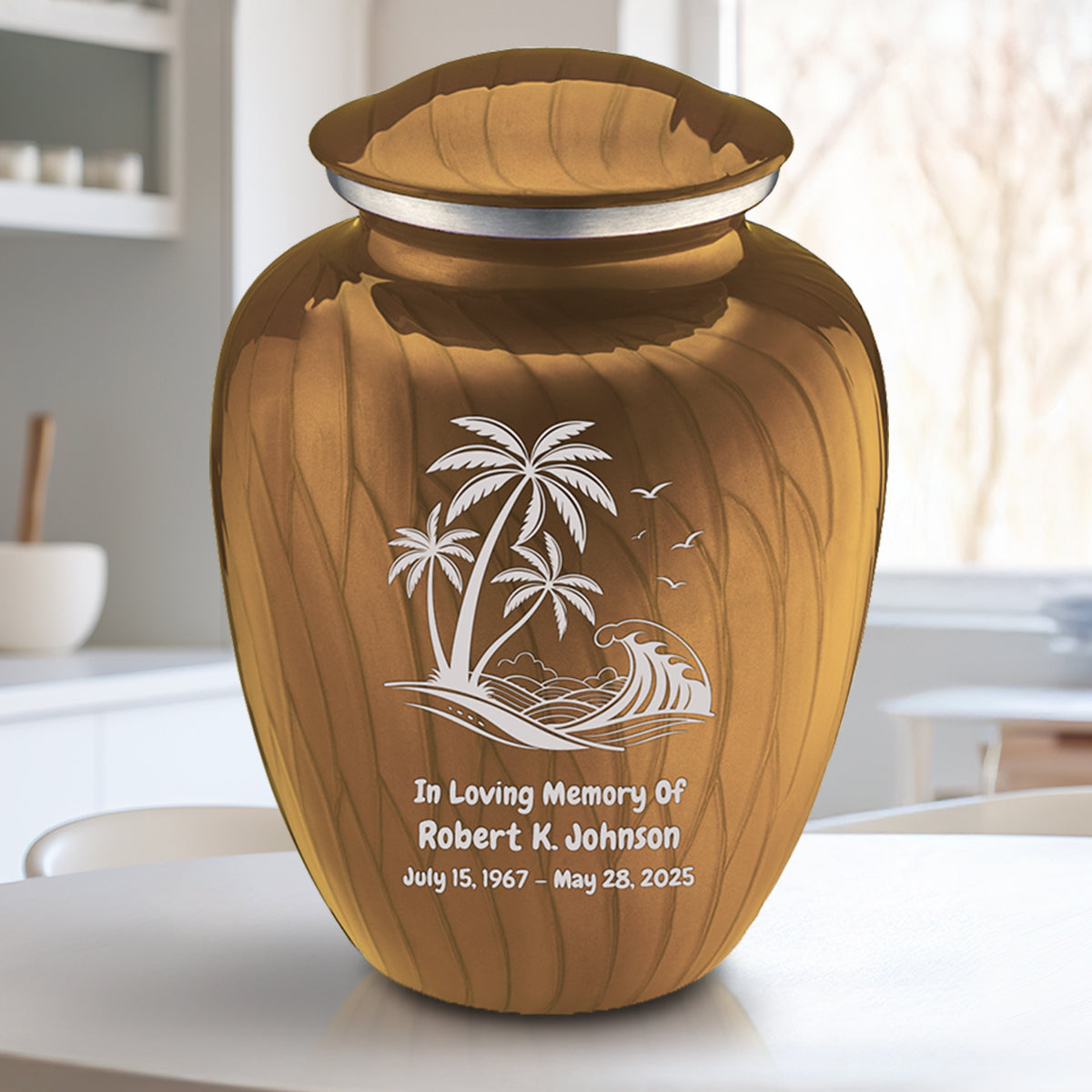 Adult Embrace Pearl Gold Palm Beach Cremation Urn