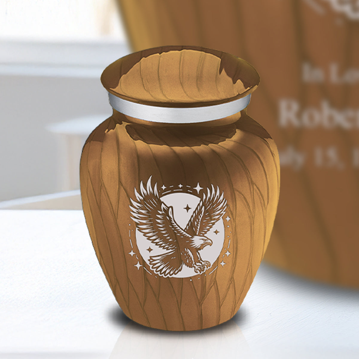 Keepsake Embrace Pearl Gold Flying Eagle Cremation Urn