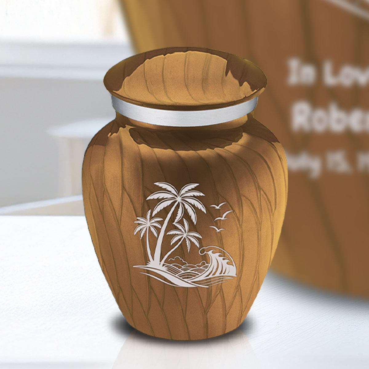 Keepsake Embrace Pearl Gold Palm Beach Cremation Urn