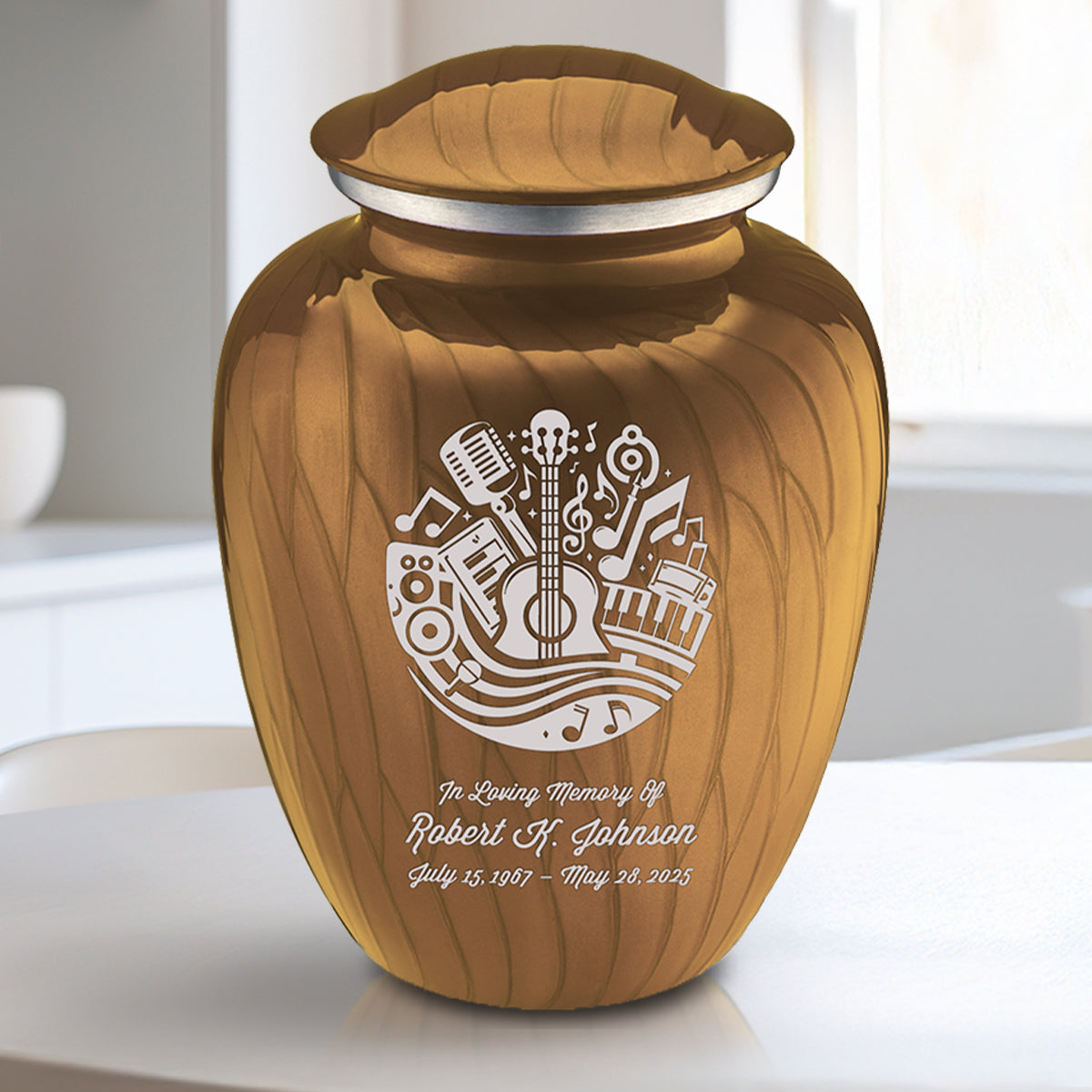 Medium Embrace Pearl Gold Music Cremation Urn