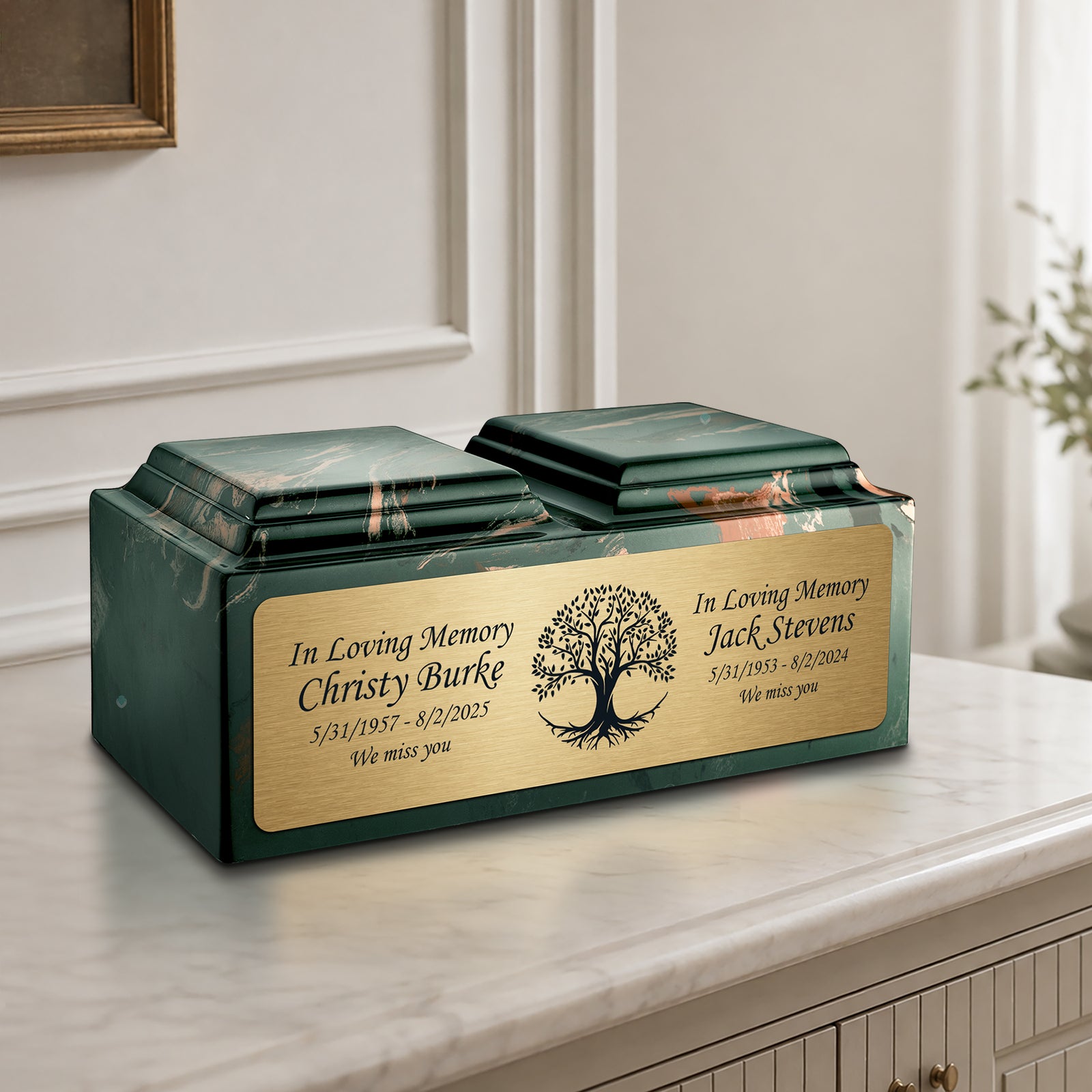 Adult Companion Custom Printed Camo Tree of Life Cultured Marble Urns by MacKenzie