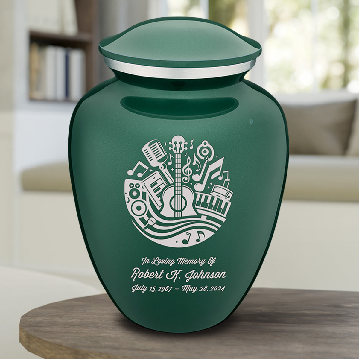 Adult Embrace Green Music Cremation Urn