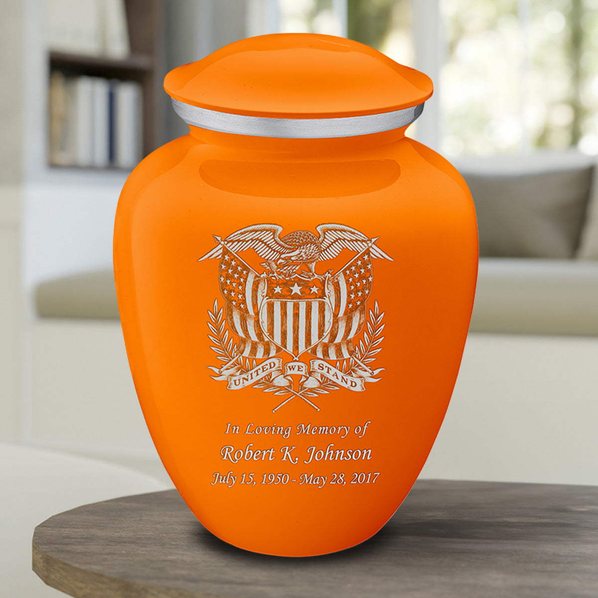 Adult Embrace Burnt Orange American Glory Cremation Urn