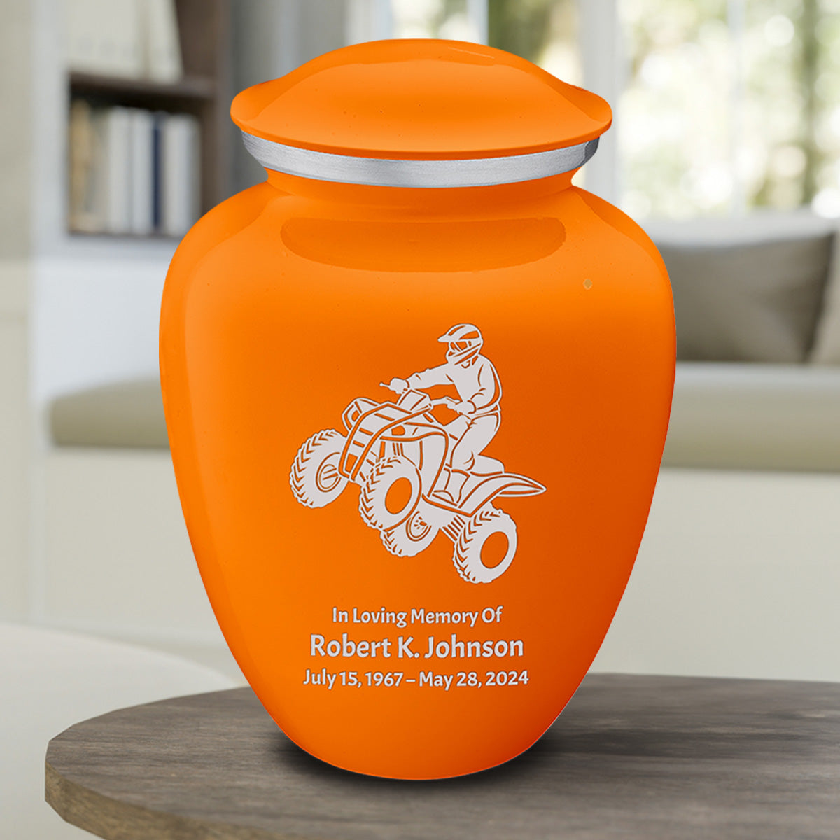 Adult Embrace Burnt Orange ATV Cremation Urn