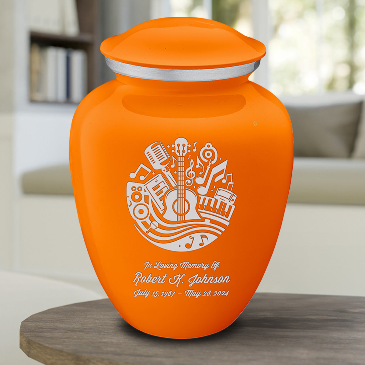 Adult Embrace Burnt Orange Music Cremation Urn