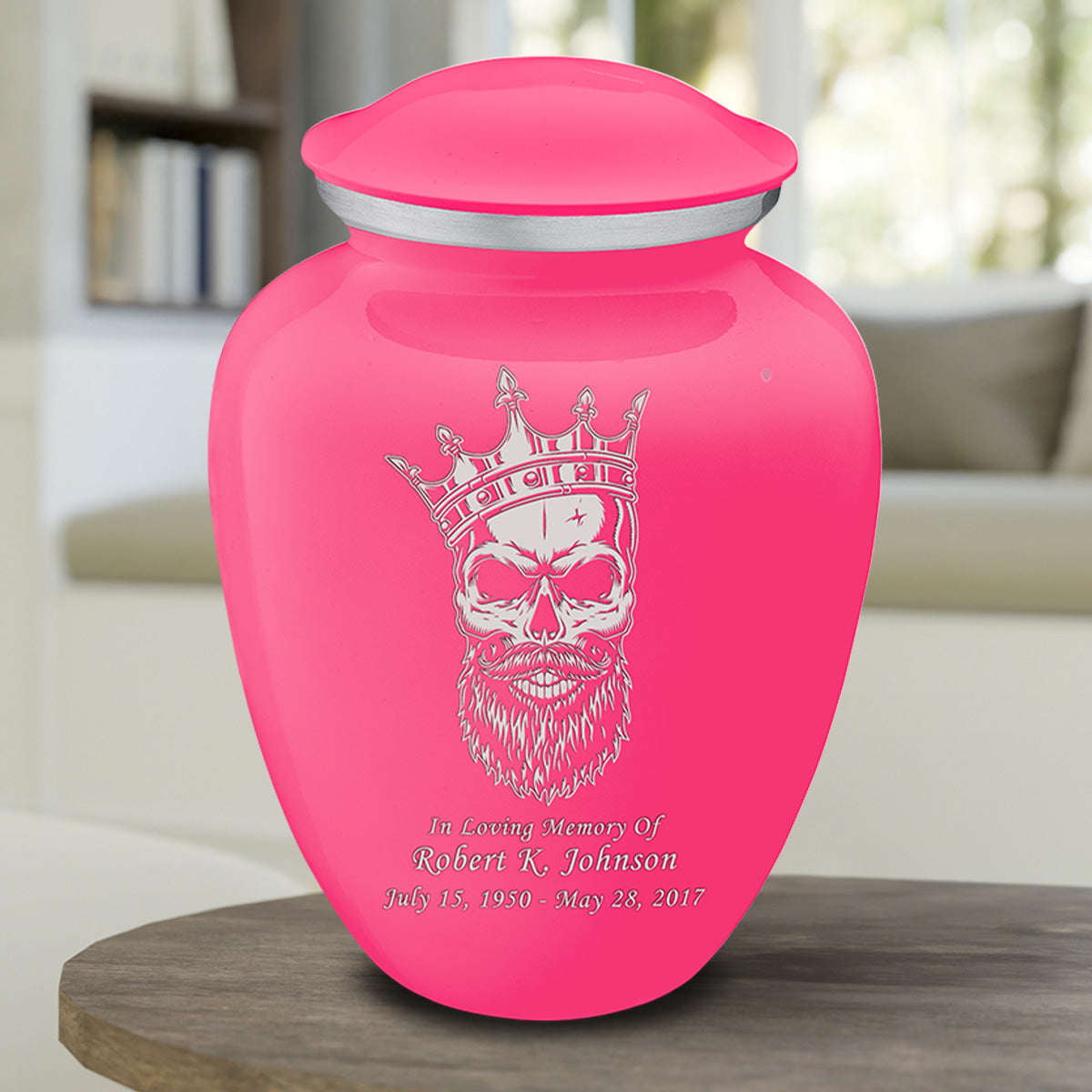 Adult Embrace Bright Pink Skull Cremation Urn