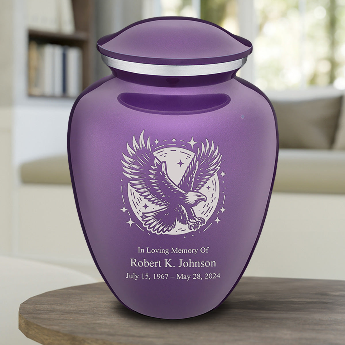 Adult Embrace Purple Flying Eagle Cremation Urn