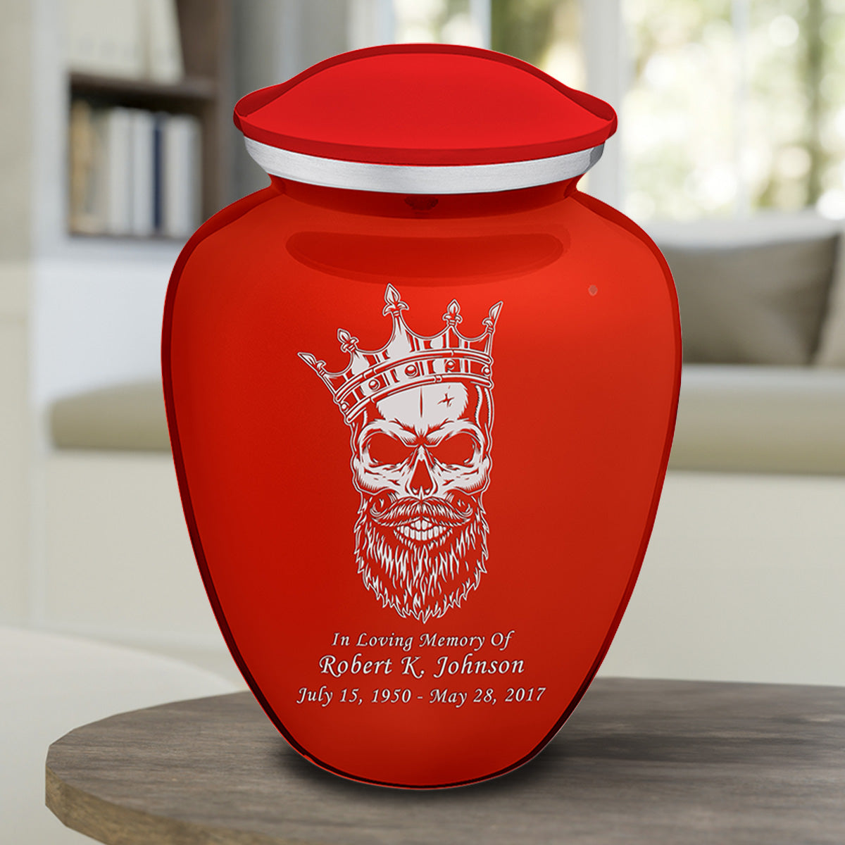 Adult Embrace Bright Red Skull Cremation Urn
