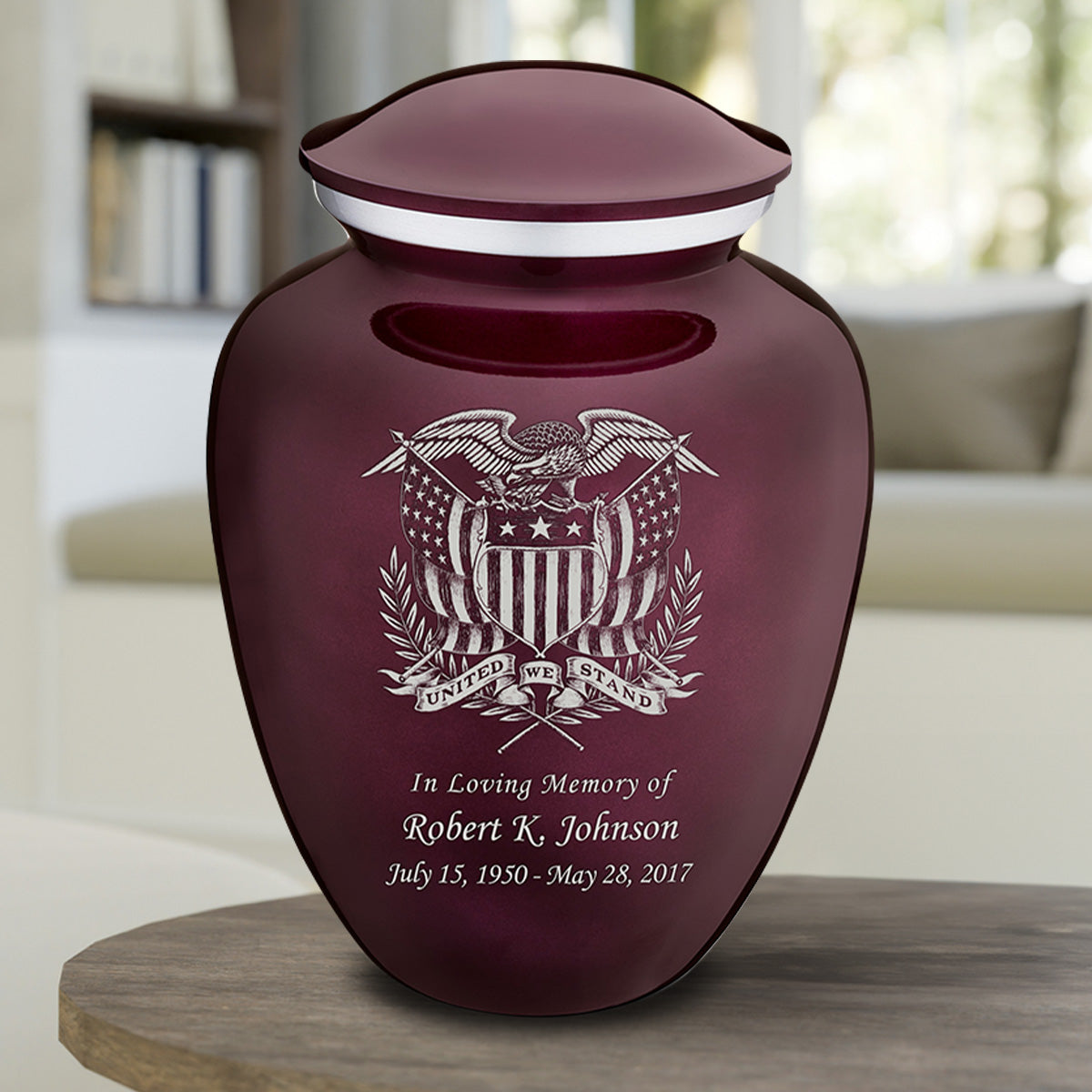 Adult Embrace Cherry Purple American Glory Cremation Urn
