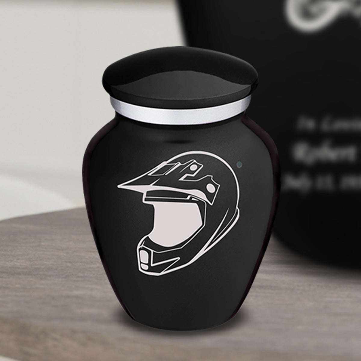 Keepsake Embrace Black Dirt Bike Cremation Urn