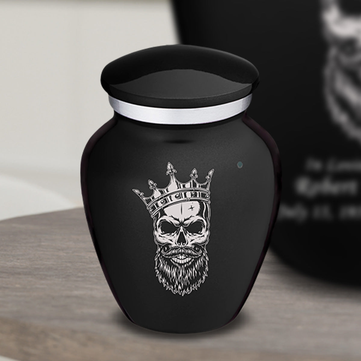 Keepsake Embrace Black Skull Cremation Urn