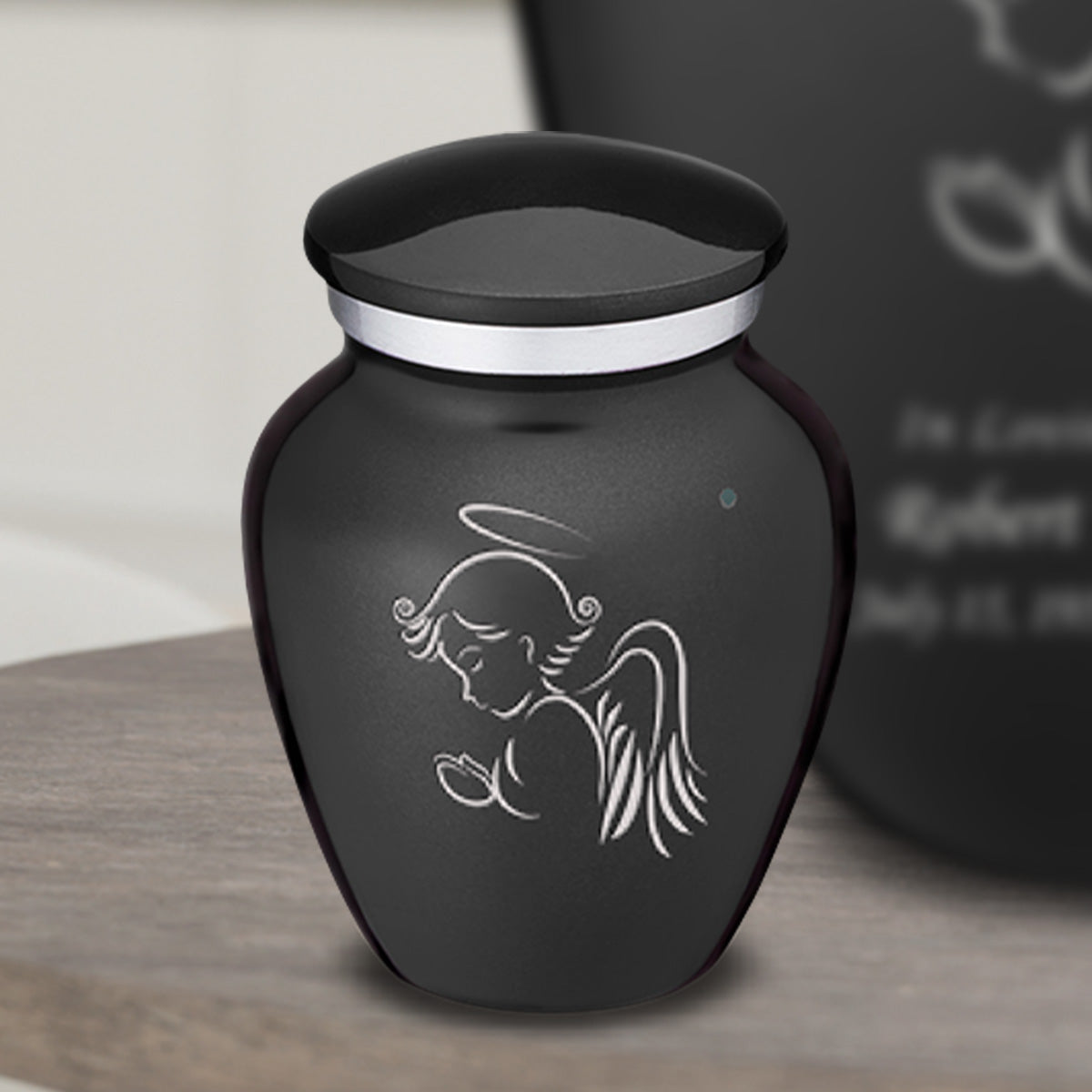 Keepsake Embrace Charcoal Angel Cremation Urn