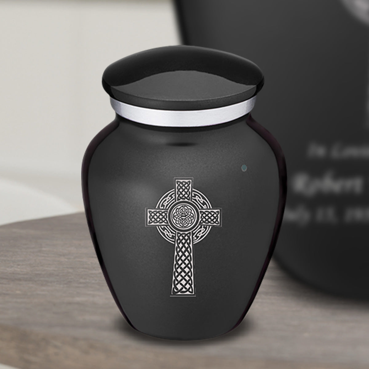 Keepsake Embrace Charcoal Celtic Cross Cremation Urn