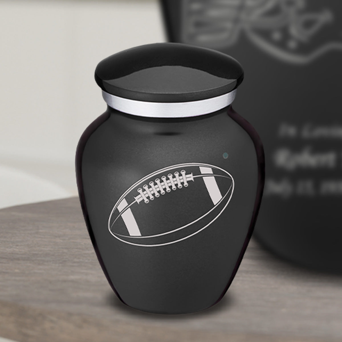 Keepsake Embrace Charcoal Football Cremation Urn