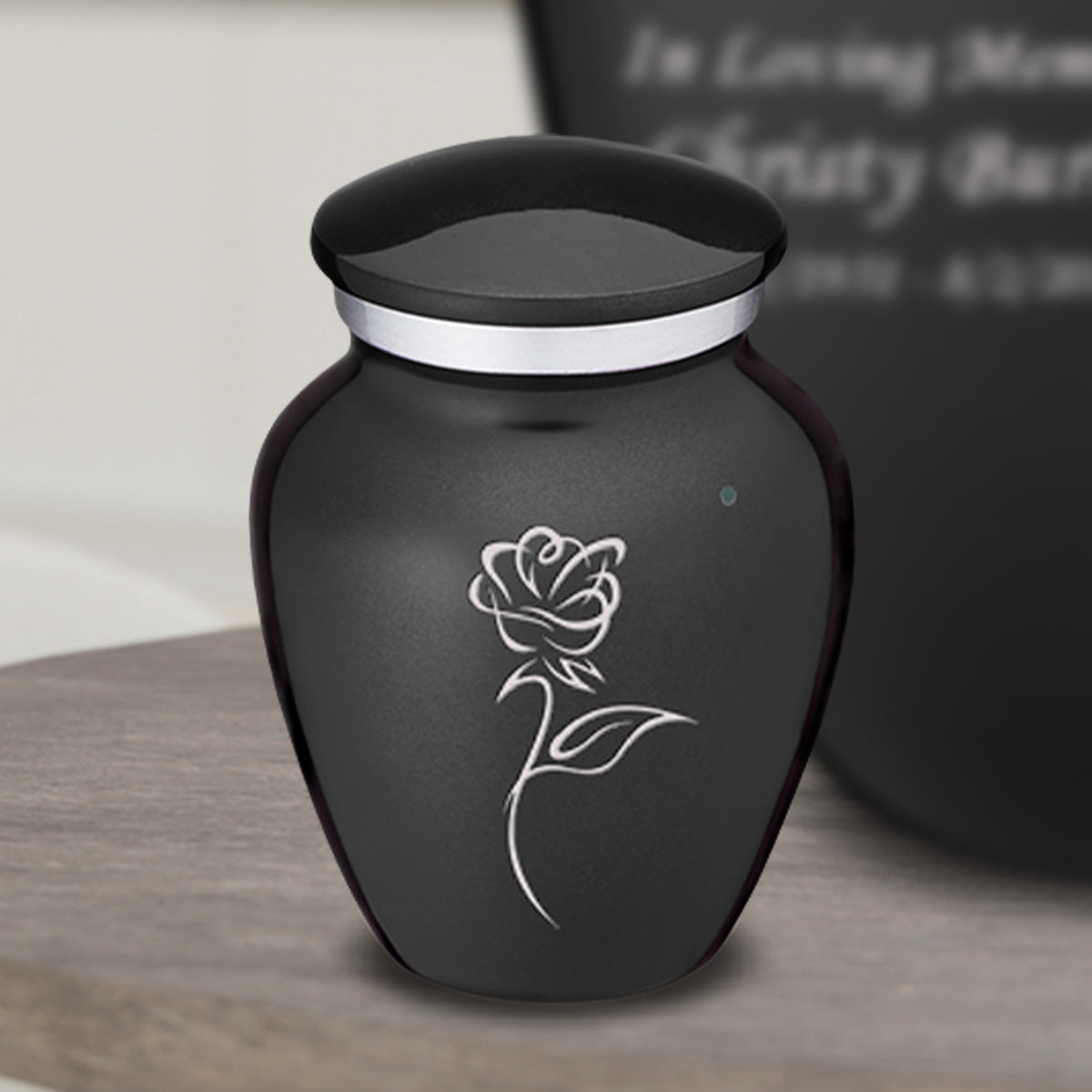 Keepsake Embrace Charcoal Rose Cremation Urn