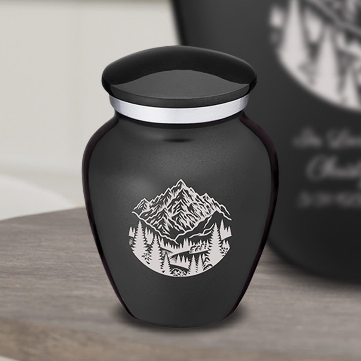 Keepsake Embrace Charcoal Black Rocky Mountains Cremation Urn