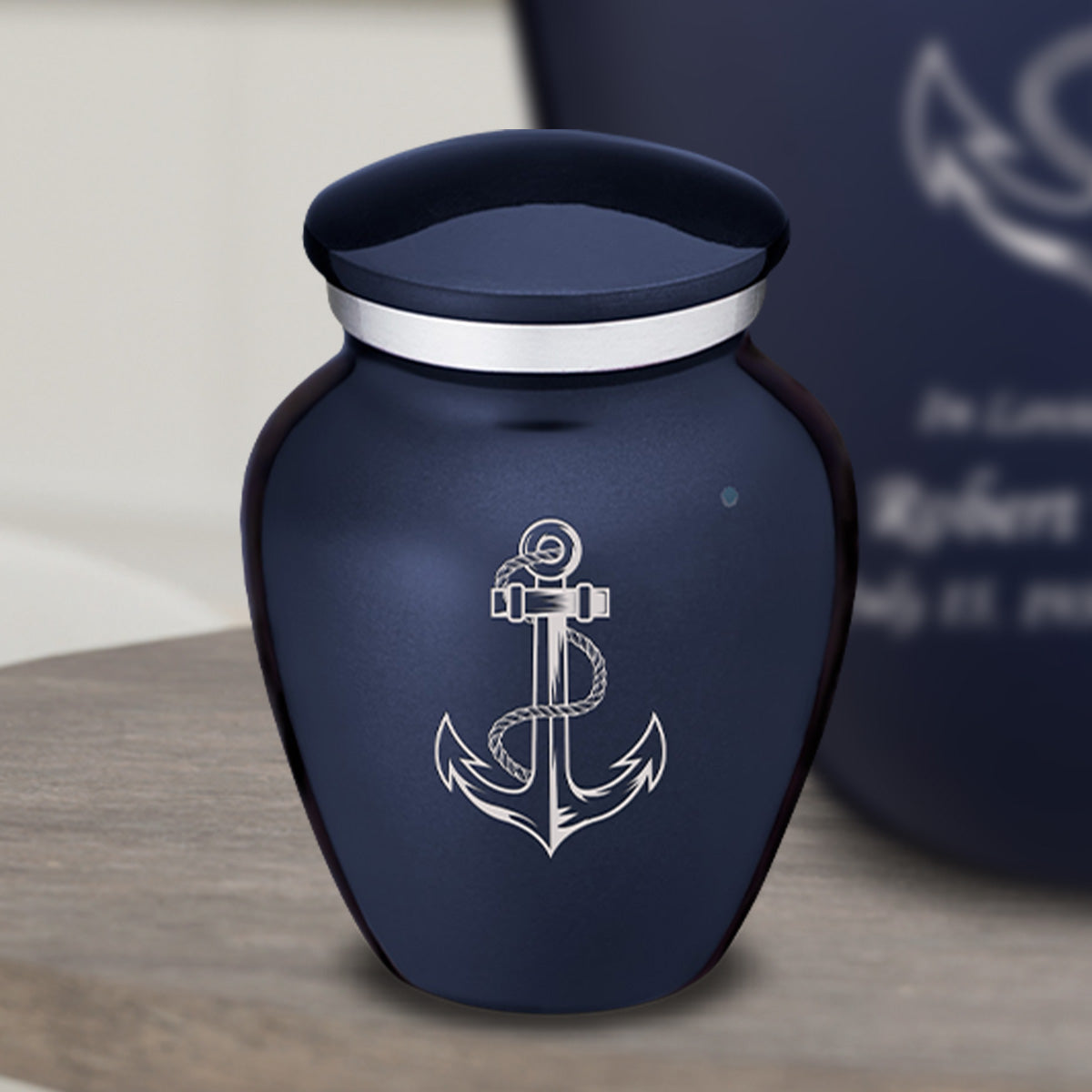 Keepsake Embrace Cobalt Blue Anchor Cremation Urn