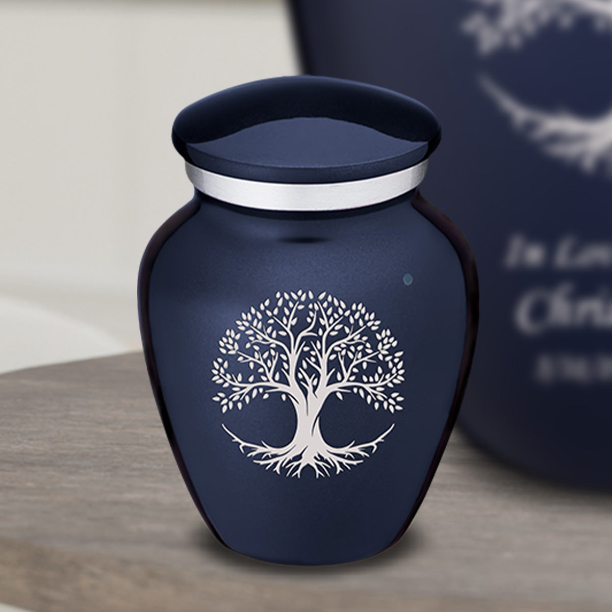 Keepsake Embrace Cobalt Blue Tree of Life Cremation Urn