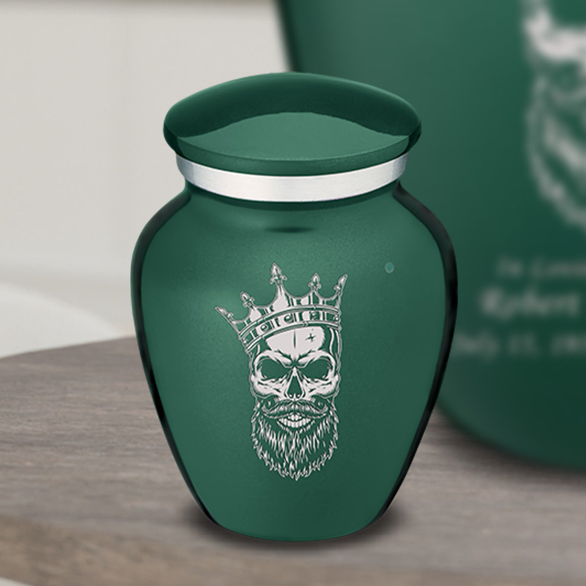 Keepsake Embrace Green Skull Cremation Urn