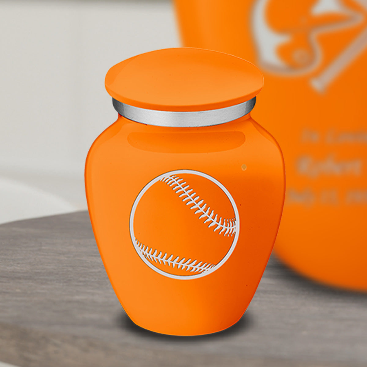 Keepsake Embrace Burnt Orange Baseball Cremation Urn