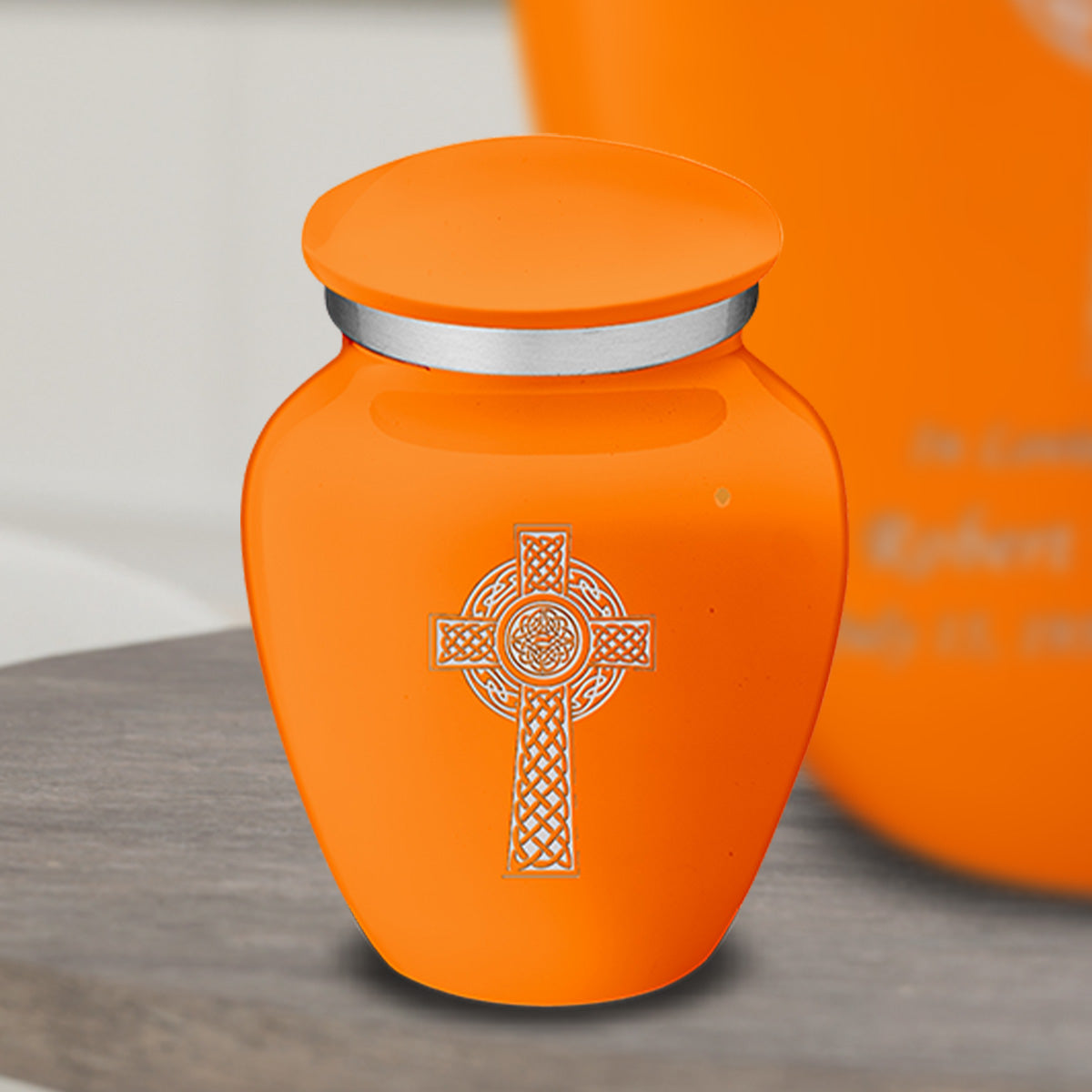 Keepsake Embrace Burnt Orange Celtic Cross Cremation Urn