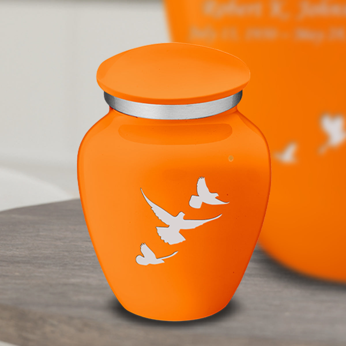 Keepsake Embrace Burnt Orange Doves Cremation Urn