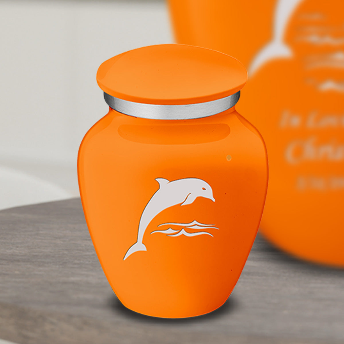 Keepsake Embrace Burnt Orange Dolphin Cremation Urn