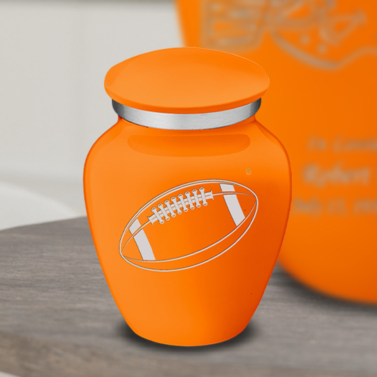 Keepsake Embrace Burnt Orange Football Cremation Urn