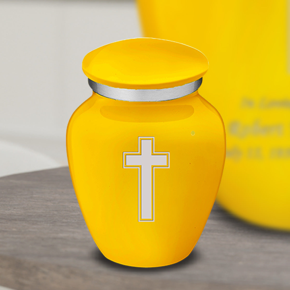 Keepsake Embrace Yellow Simple Cross Cremation Urn