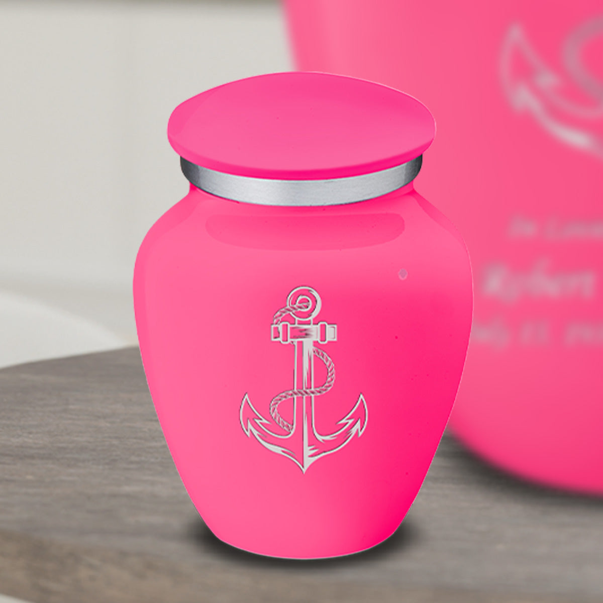 Keepsake Embrace Bright Pink Anchor Cremation Urn