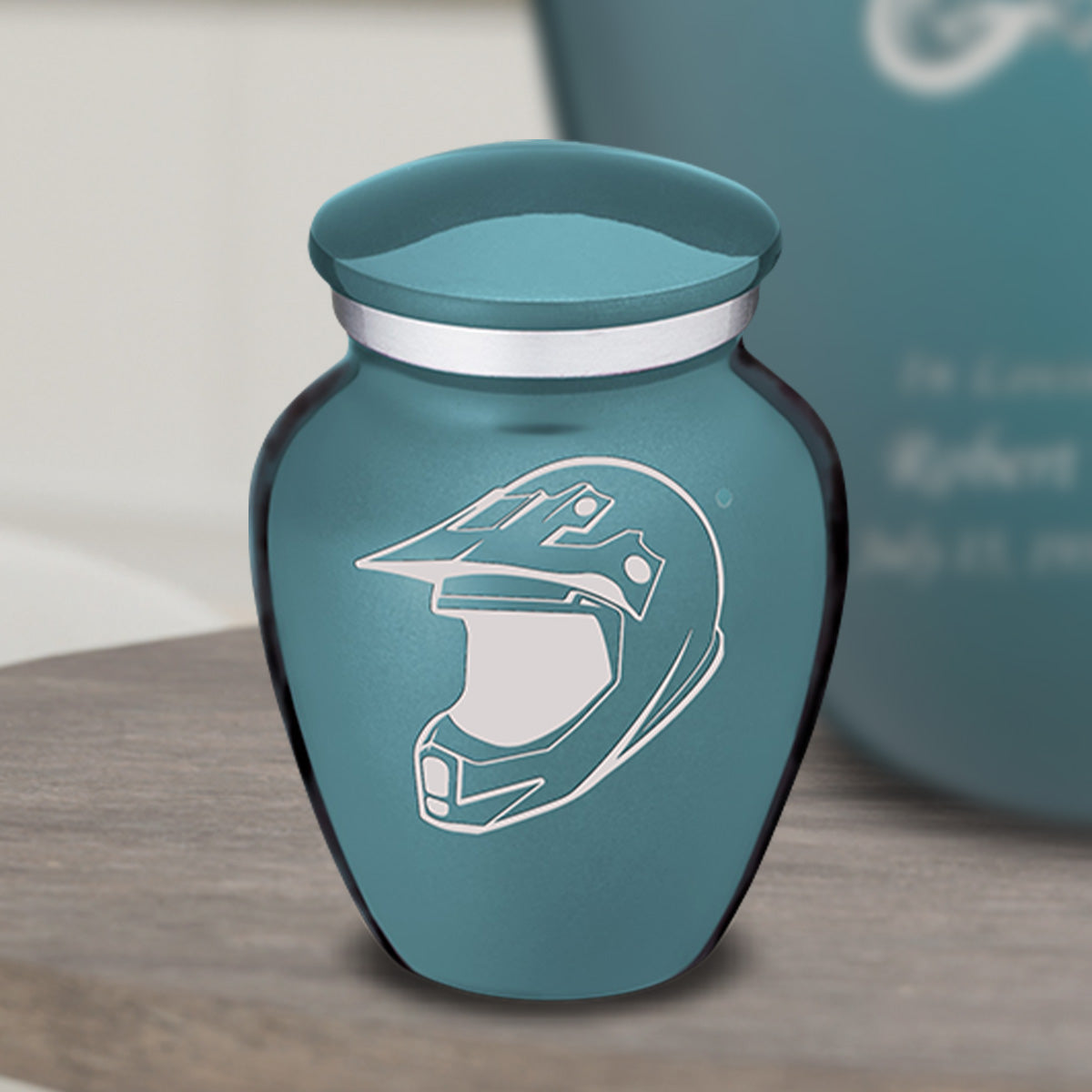 Keepsake Embrace Teal Dirt Bike Cremation Urn