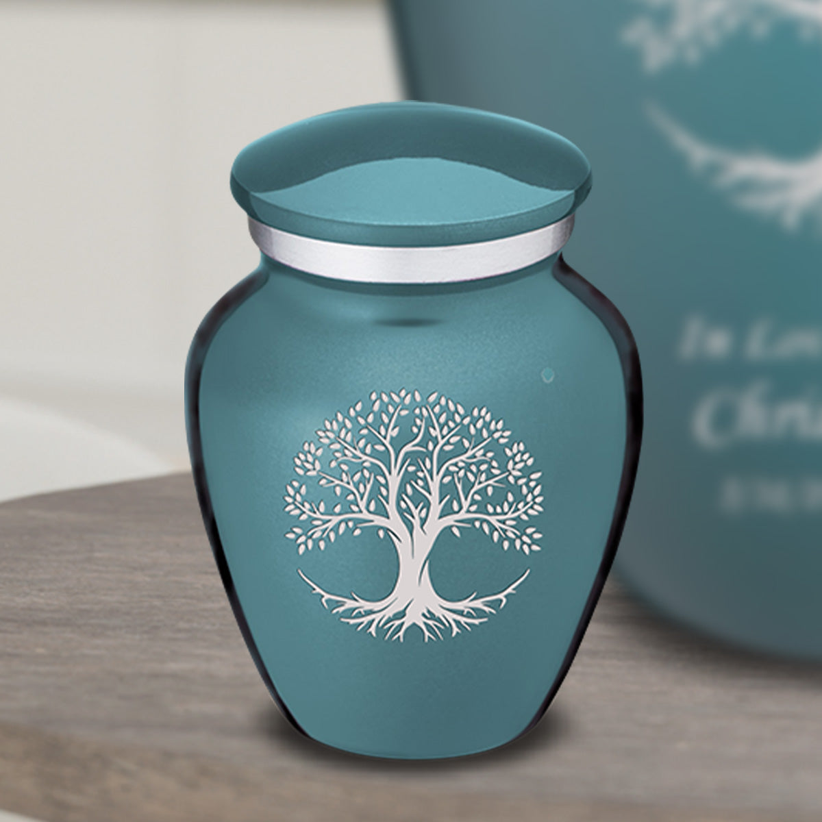 Keepsake Embrace Teal Tree of Life Cremation Urn