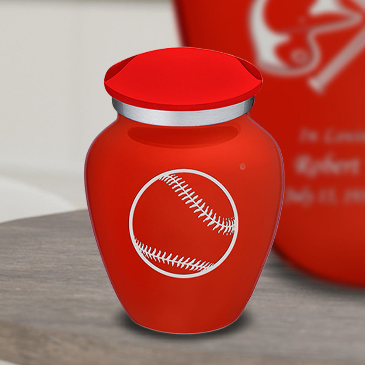 Keepsake Embrace Bright Red Baseball Cremation Urn