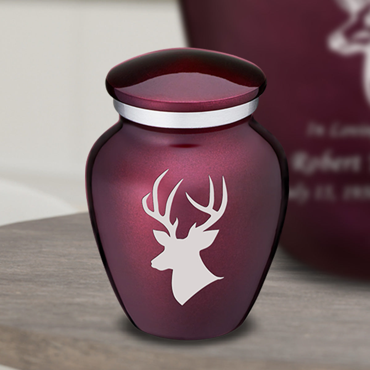 Keepsake Embrace Cherry Purple Deer Cremation Urn