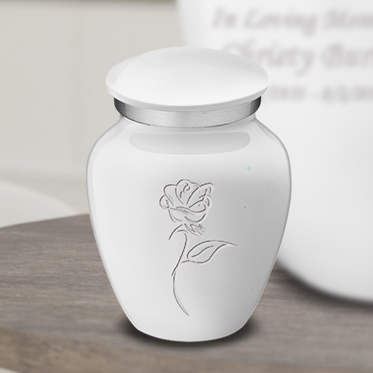 Keepsake Embrace White Rose Cremation Urn