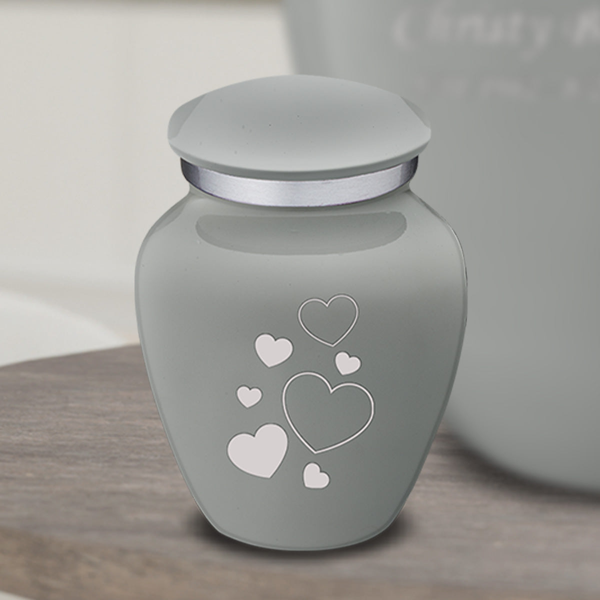 Keepsake Embrace Slate Grey Floating Heart Cremation Urn