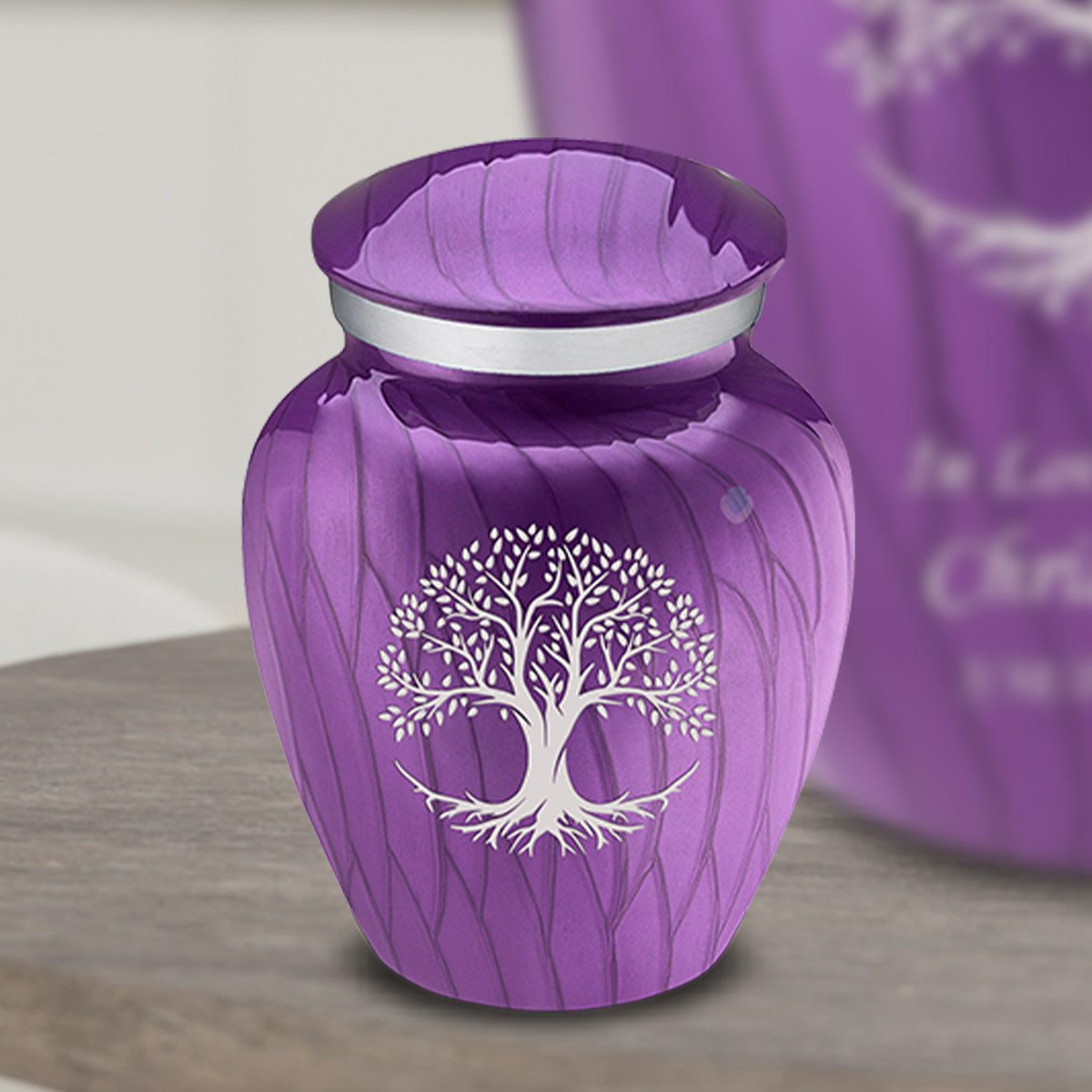 Keepsake Embrace Pearl Purple Tree of Life Cremation Urn