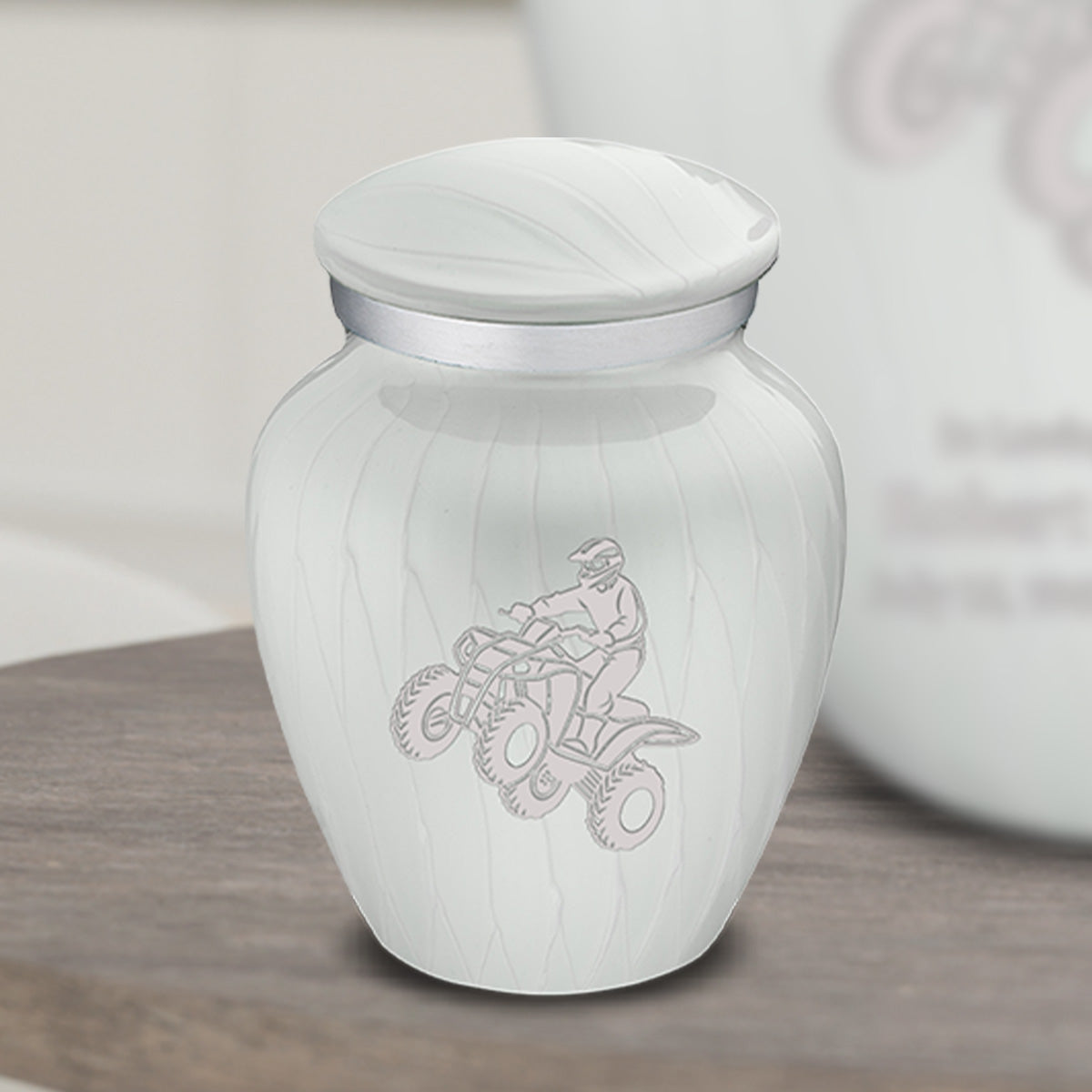 Keepsake Embrace Pearl White ATV Cremation Urn
