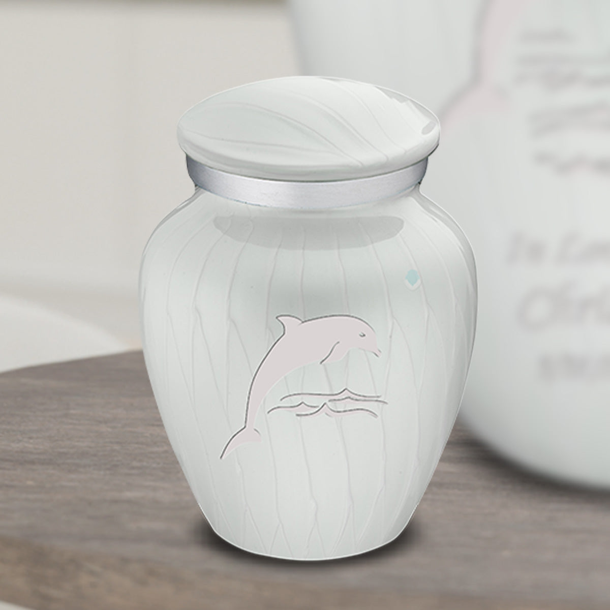 Keepsake Embrace Pearl White Dolphin Cremation Urn