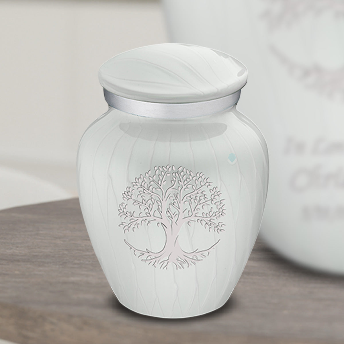 Keepsake Embrace Pearl White Tree of Life Cremation Urn
