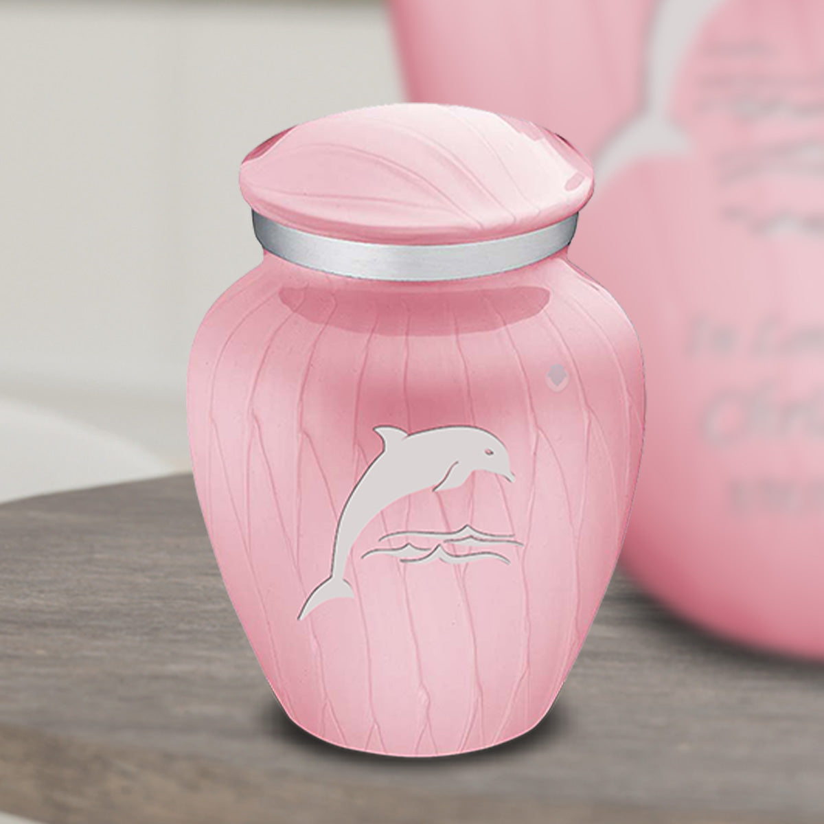 Keepsake Embrace Pearl Light Pink Dolphin Cremation Urn