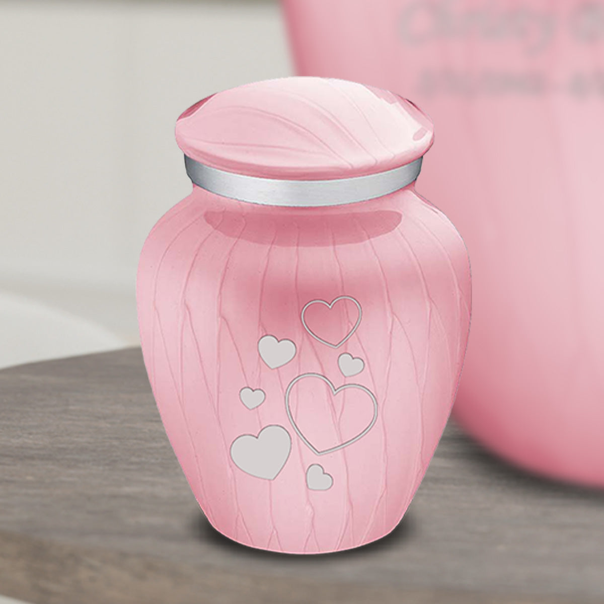 Keepsake Embrace Pearl Light Pink Floating Heart Cremation Urn