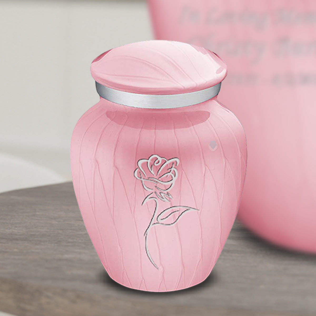 Keepsake Embrace Pearl Light Pink Rose Cremation Urn