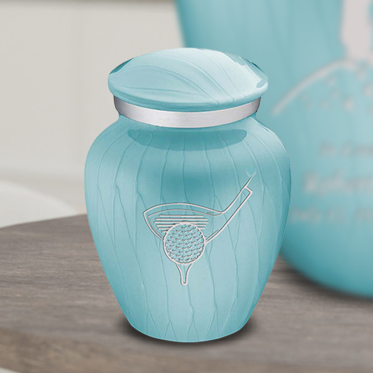 Keepsake Embrace Pearl Light Blue Golf Cremation Urn