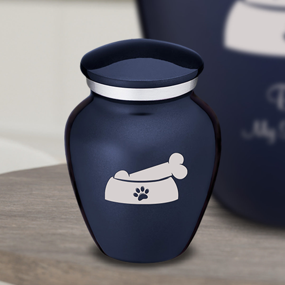 Keepsake Embrace Cobalt Blue Pet Dog Bone Cremation Urn